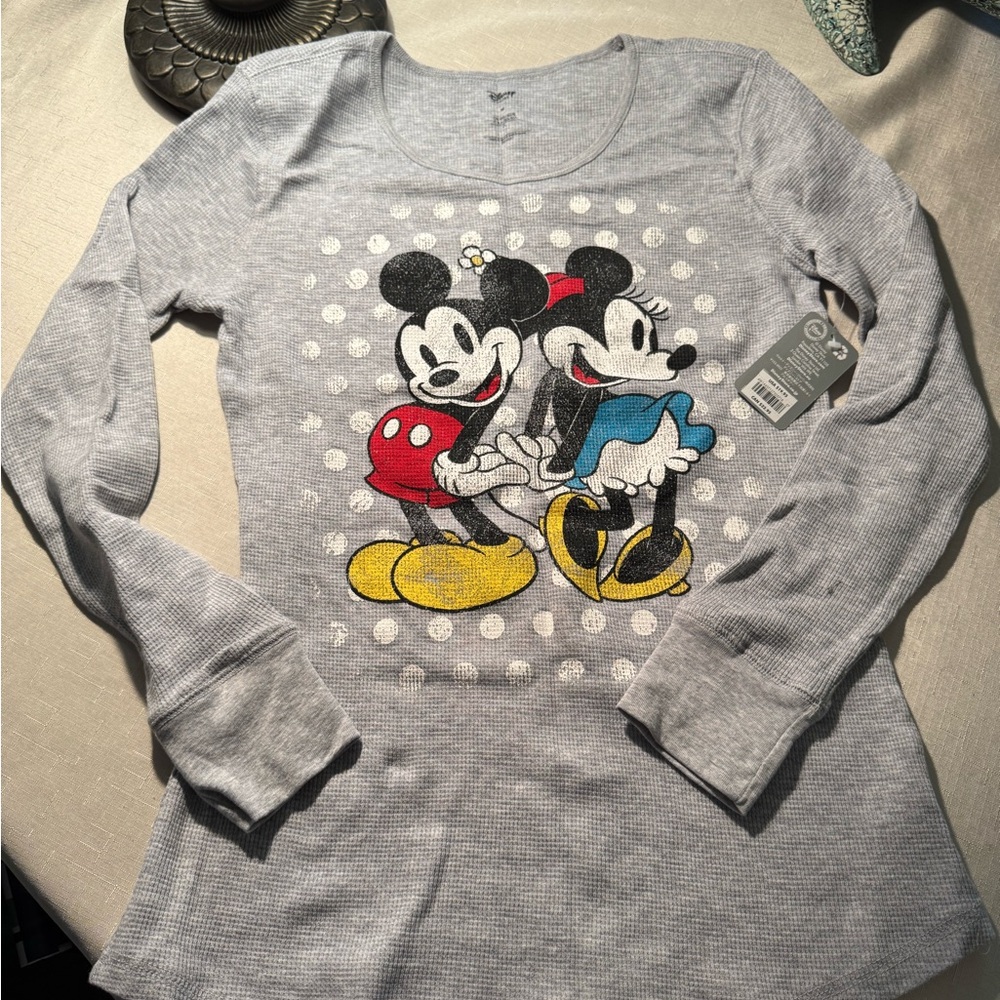 Disney Gray Ribbed Knit Top